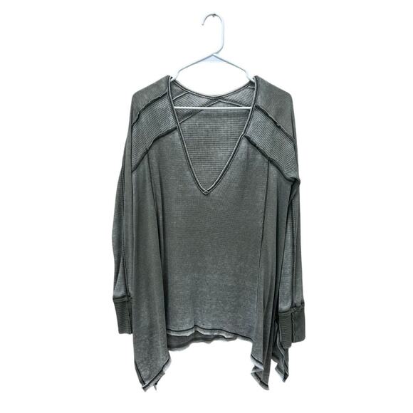 Free People Green Thermal Top size M - Picture 1 of 8